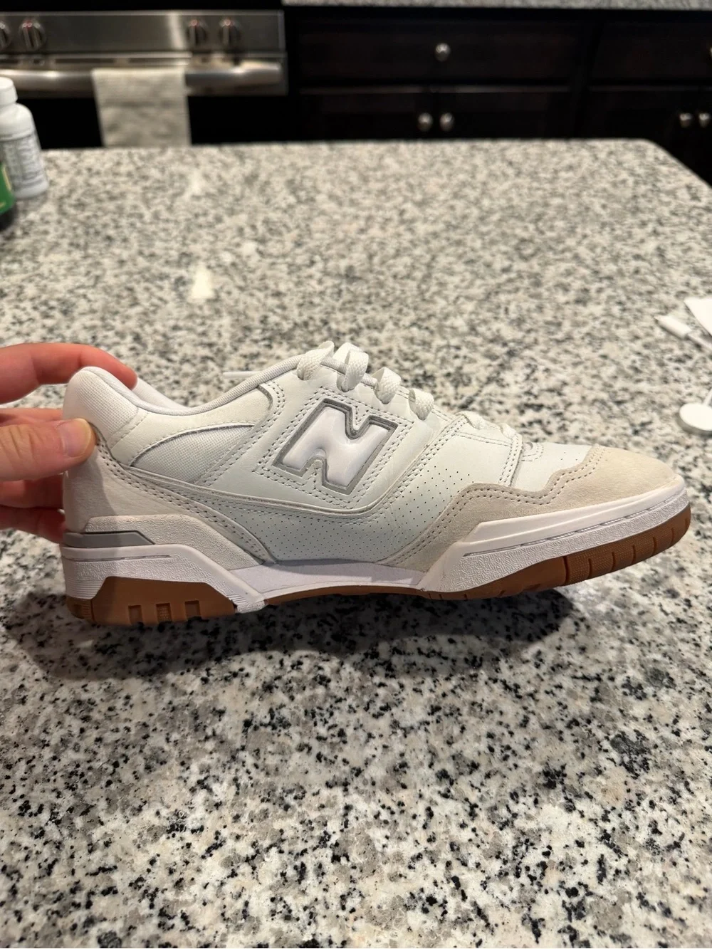 New Balance 550 Men’s Sneakers in White and Gum